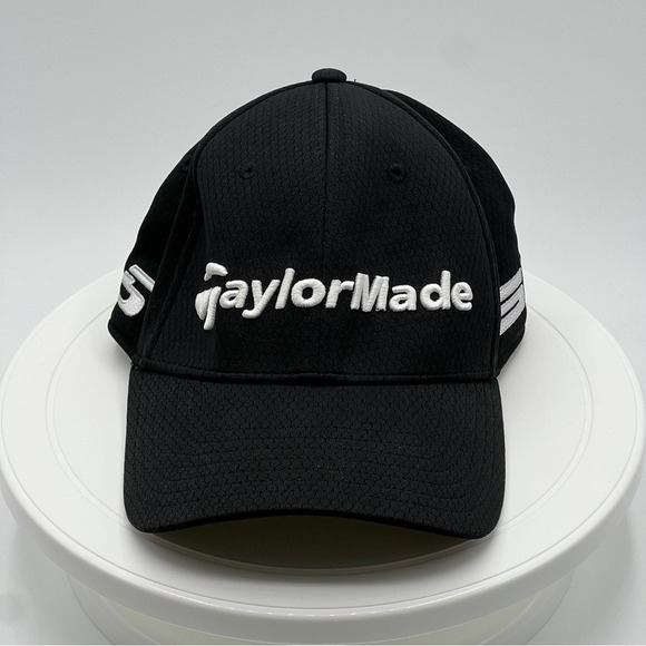 TaylorMade TP5‎ SIM Black Golf Baseball Cap Hat Adult Men's Fitted Size S/M - Picture 1 of 10